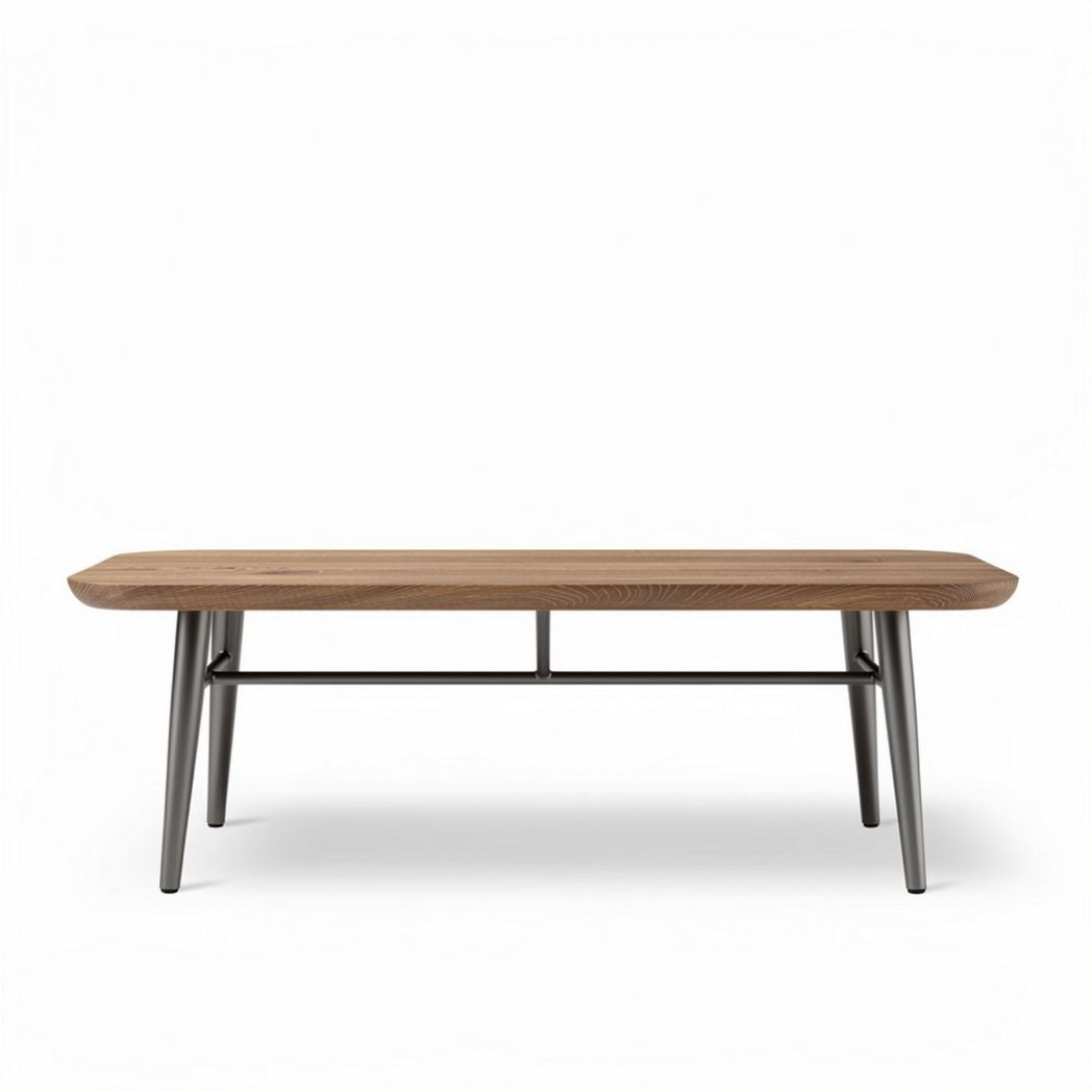 Wooden coffee table with metal legs 120 x 60 x 45cm for living room use