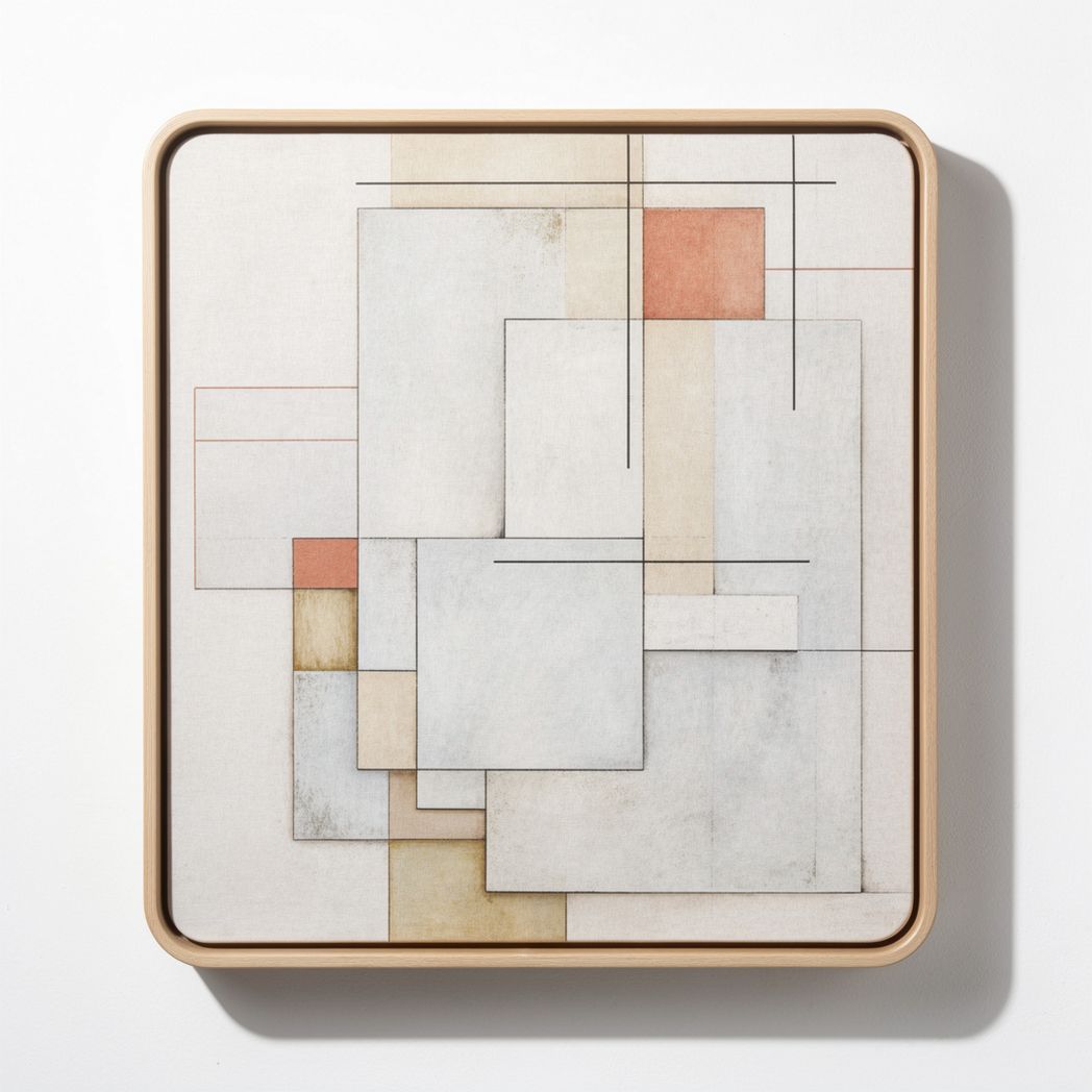 Square abstract canvas wall art with wooden frame 30 x 30 x 2cm