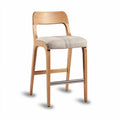 Wooden bar stool with fabric seat 45 x 45 x 100cm suitable for kitchens